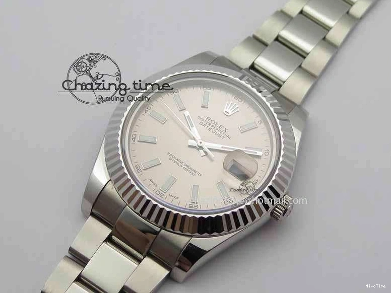 MiroTime 0408 DateJust II 41mm SS BP Maker Best Edition Gray Dial On SS Bracelet SA Trendsetting 3736